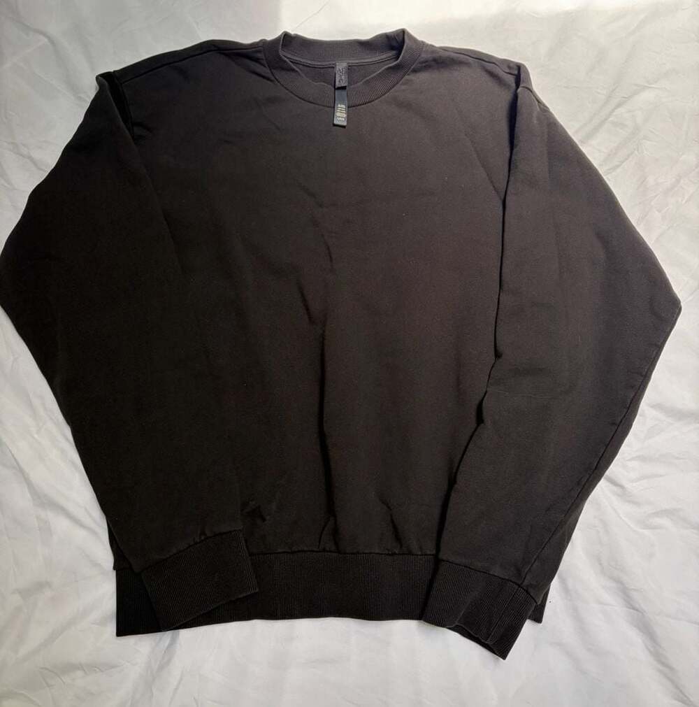SKIMS Cotton Fleece Crewneck Sweatshirt Black Size L